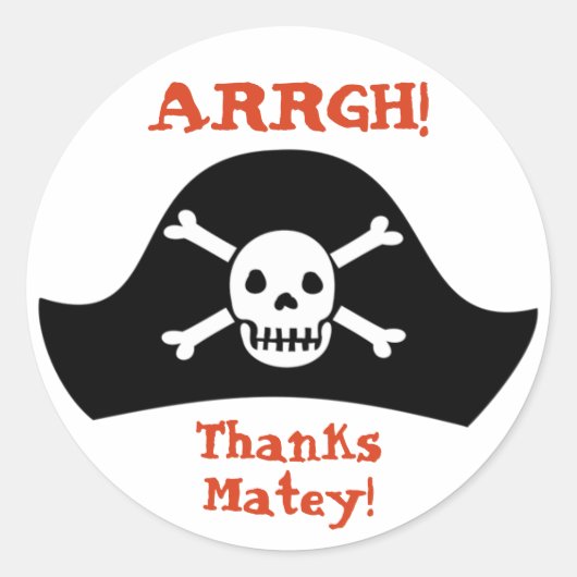 Pirate Verjaardagsfeestje Stickers (Voorkant)