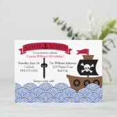  Pirate verjaardagsfeestje uitnodiging (Staand voorkant)