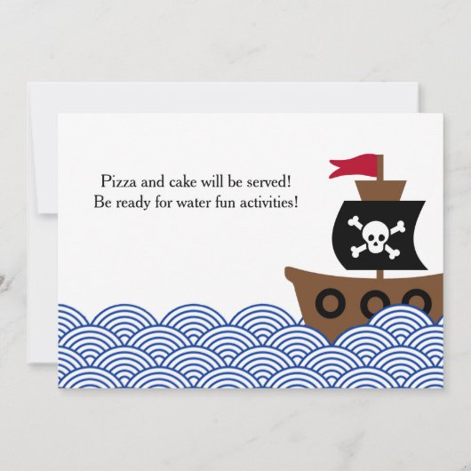  Pirate verjaardagsfeestje uitnodiging (Achterkant)