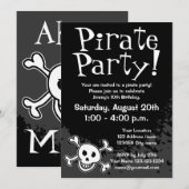 Pirate verjaardagsfeestje uitnodigingen voor kinde (Voorkant / Achterkant)