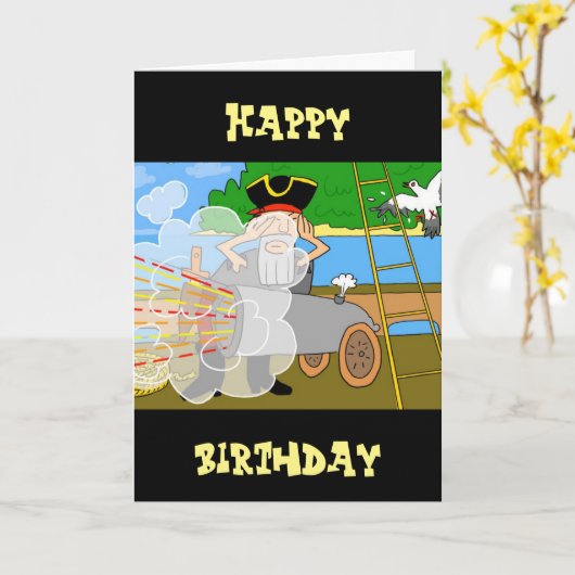 #pirate verjaardagskaart van dalDesignNZ Kaart (Gele Bloem)