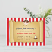Pirate verjaardagsuitnodiging - horizontaal kaart (Staand voorkant)