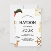 Pirate verjaardagsuitnodiging voor kinderen kaart (Voorkant)