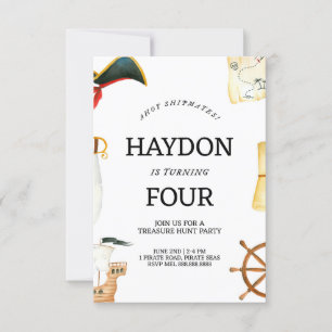 Pirate verjaardagsuitnodiging voor kinderen kaart