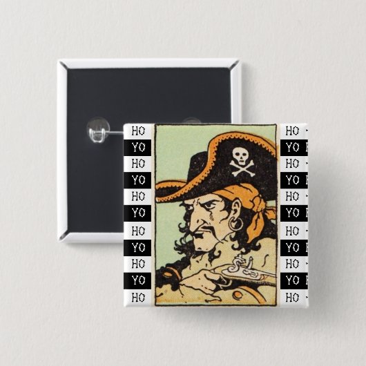 Pirate Vierkante Button 5,1 Cm (Voorkant /achterkant)