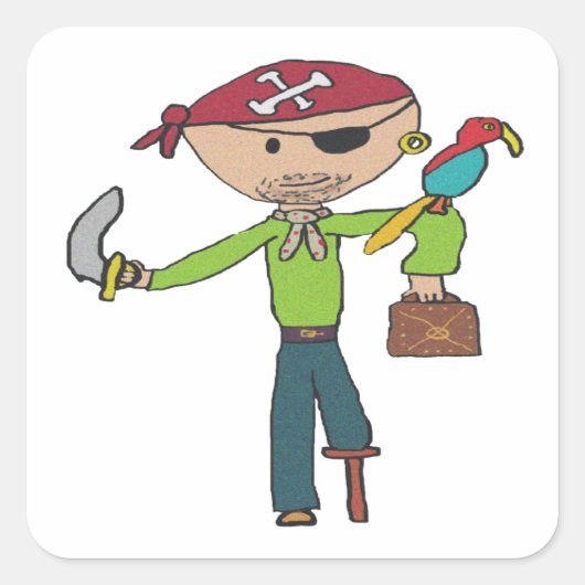 Pirate Vierkante Sticker (Voorkant)