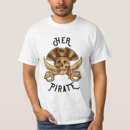 Pirate Vintage Kruisbeenderen Schedel & Zwaard Wit T-shirt