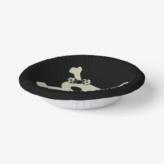 Pirate Vlag Schedel en Crossbones Zwart Papier Kom (Gebogen)