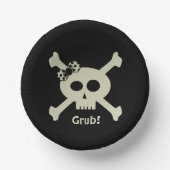 Pirate Vlag Schedel en Crossbones Zwart Papier Kom (Voorkant)