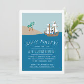 Pirate Voyage | Uitnodiging voor kinderen van Birt (Staand voorkant)