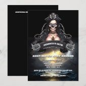 Pirate vrouw stormy oceaan verjaardag thema party kaart