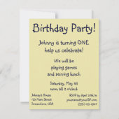 Pirate w Parrot, Birthday Party Invitation Kaart (Achterkant)