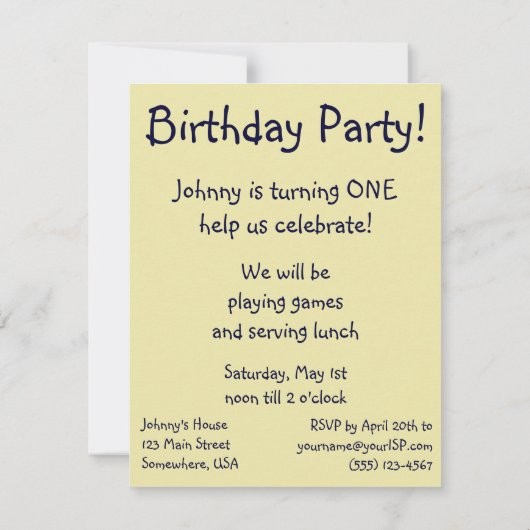  Pirate w Parrot, Birthday Party Invitation Kaart (Achterkant)