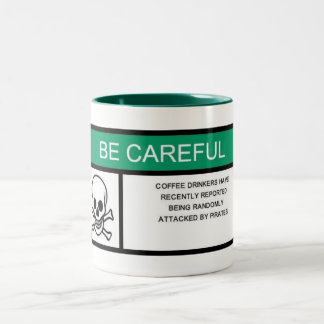 Pirate Warning Tweekleurige Koffiemok