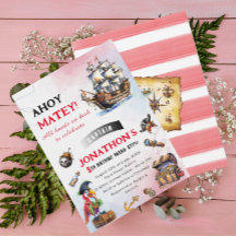 Pirate waterverf Verjaardagsfeestje