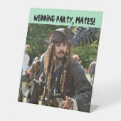 PIRATE WEDDING ARTIJ WELKOM PEDESTAL SIGN RECLAMEBORD MET VOETSTUK (Voorkant)