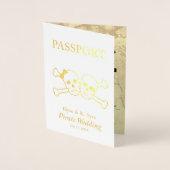 Pirate Wedding Gold Foil Passport Folie Kaart (Voorkant)