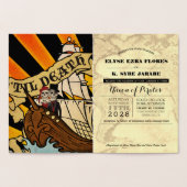 Pirate Wedding Gold Foil Passport Folie Kaart (Binnen)