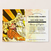 Pirate Wedding Gold Foil Passport Folie Kaart (Binnen)