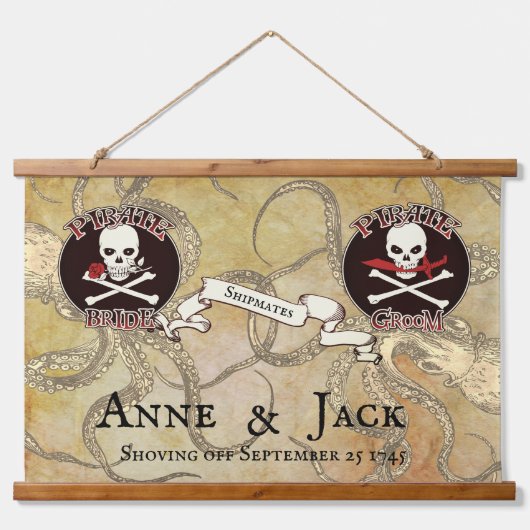 Pirate Wedding Hangend Wandkleed (Voorkant)