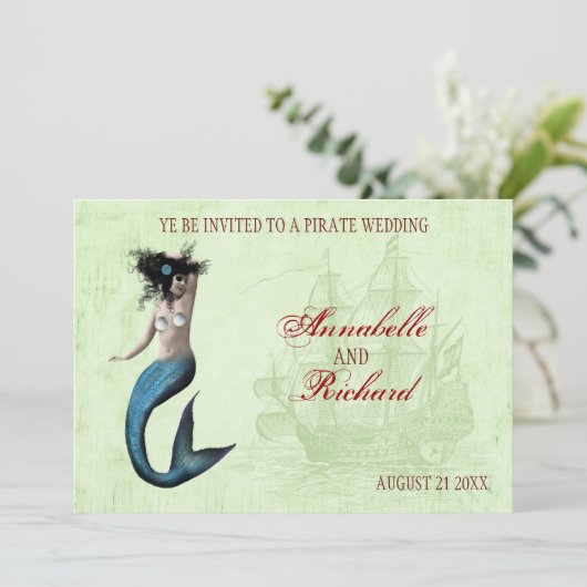 Pirate Wedding Invitations Kaart (Staand voorkant)