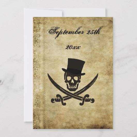 Pirate Wedding Invtation Kaart (Voorkant)
