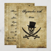 Pirate Wedding Invtation Kaart (Voorkant / Achterkant)