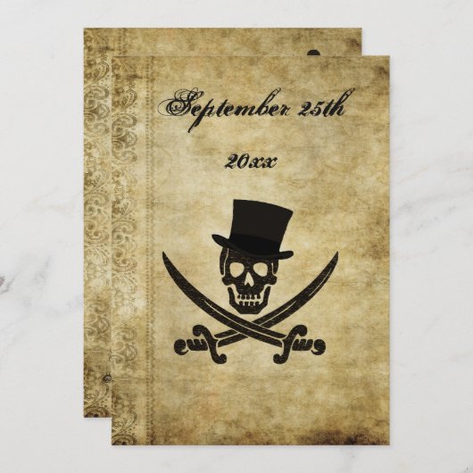Pirate Wedding Invtation Kaart (Voorkant / Achterkant)
