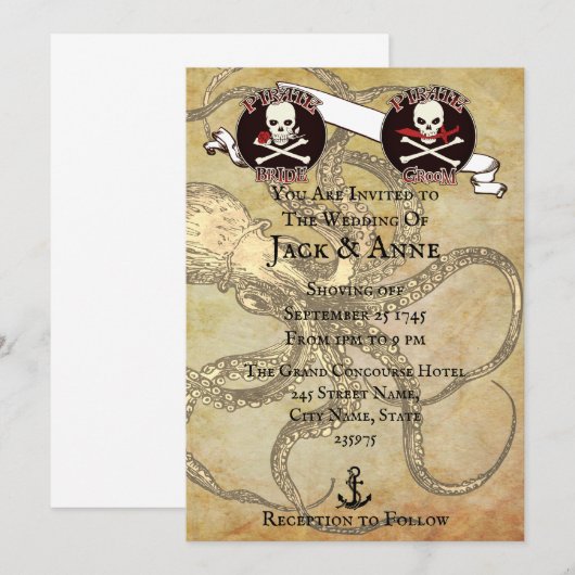 Pirate Wedding Kaart (Voorkant / Achterkant)