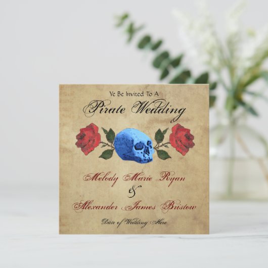 Pirate Wedding Kaart (Staand voorkant)