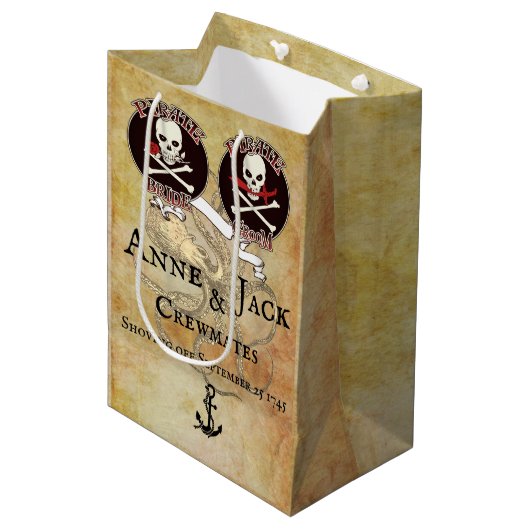 Pirate Wedding Medium Cadeauzakje (Voorkant Gekanteld)
