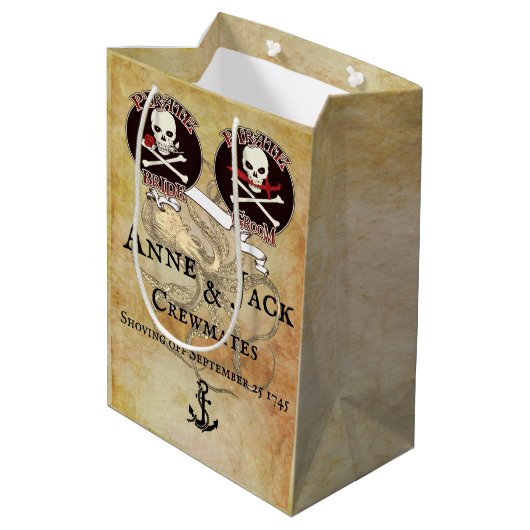 Pirate Wedding Medium Cadeauzakje (Achterkant Gekanteld)