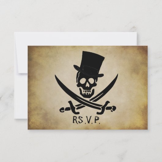 Pirate Wedding RSVP-reactiekaart RSVP Kaartje (Voorkant)