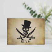 Pirate Wedding RSVP-reactiekaart RSVP Kaartje (Staand voorkant)