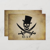 Pirate Wedding RSVP-reactiekaart RSVP Kaartje (Voorkant / Achterkant)