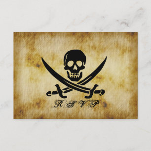 Pirate Wedding RSVP-reactiekaart RSVP Kaartje