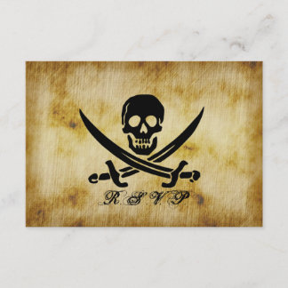 Pirate Wedding RSVP-reactiekaart RSVP Kaartje