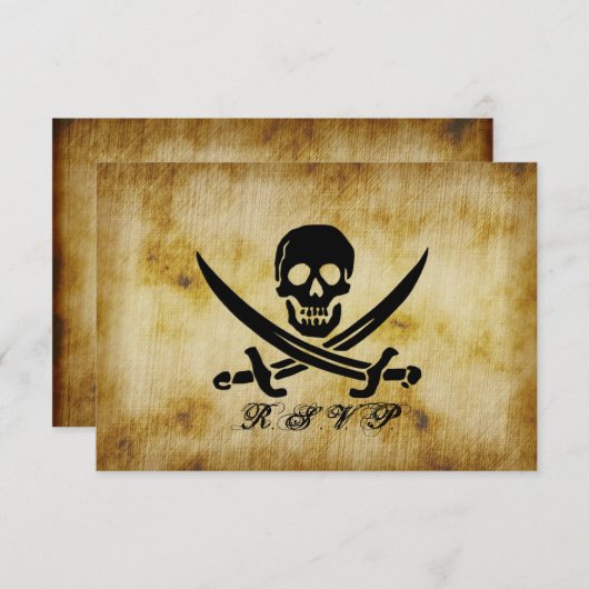 Pirate Wedding RSVP-reactiekaart RSVP Kaartje (Voorkant / Achterkant)