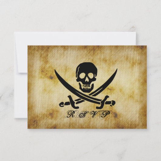 Pirate Wedding RSVP-reactiekaart RSVP Kaartje (Voorkant)