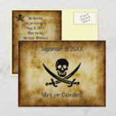 Pirate Wedding Save the Date Briefkaart (Voorkant / Achterkant)
