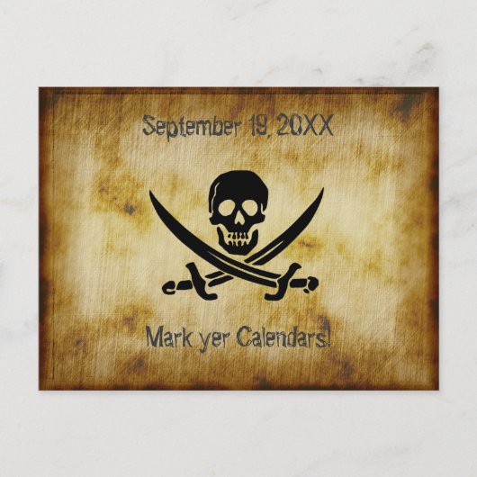 Pirate Wedding Save the Date Briefkaart (Voorkant)