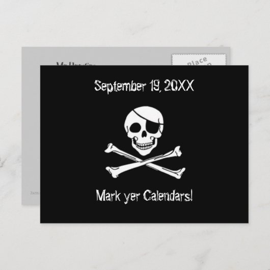 Pirate Wedding Save the Date Briefkaart (Voorkant / Achterkant)