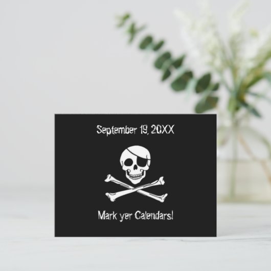 Pirate Wedding Save the Date Briefkaart (Staand voorkant)