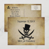 Pirate Wedding Save the Date Briefkaart (Voorkant / Achterkant)