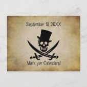 Pirate Wedding Save the Date Briefkaart (Voorkant)
