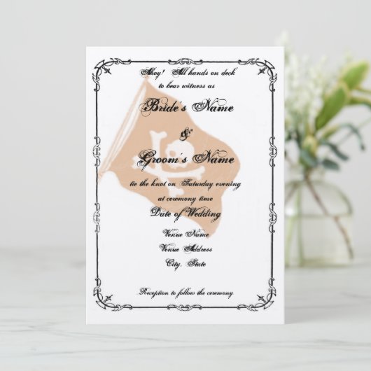 Pirate Wedding Uitnodiging (Staand voorkant)
