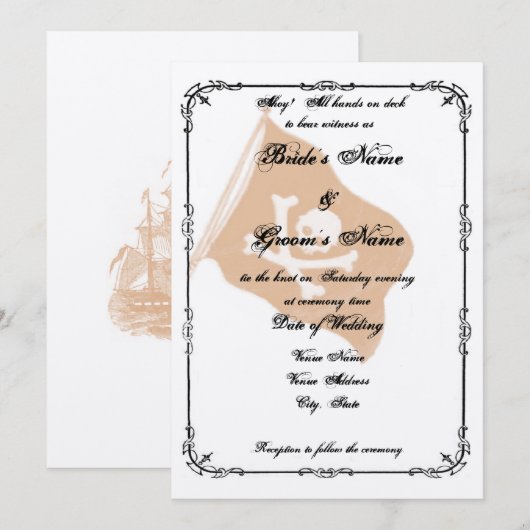 Pirate Wedding Uitnodiging (Voorkant / Achterkant)