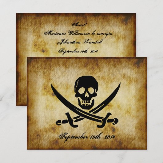 Pirate Wedding Uitnodiging (Voorkant / Achterkant)