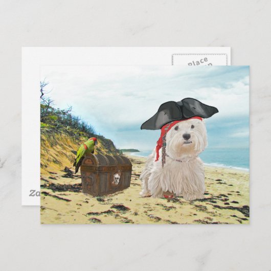 Pirate Westie Briefkaart (Voorkant / Achterkant)