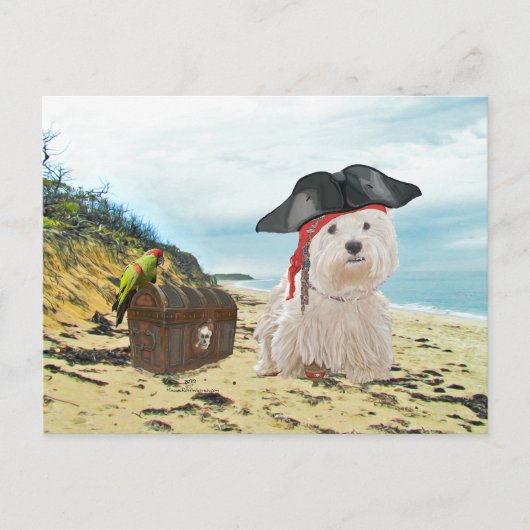 Pirate Westie Briefkaart (Voorkant)